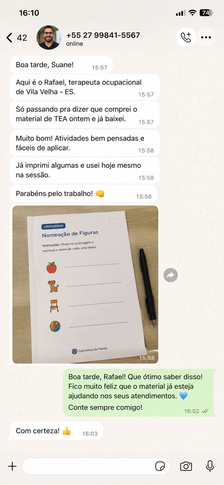 Depoimento de Profissional 1
